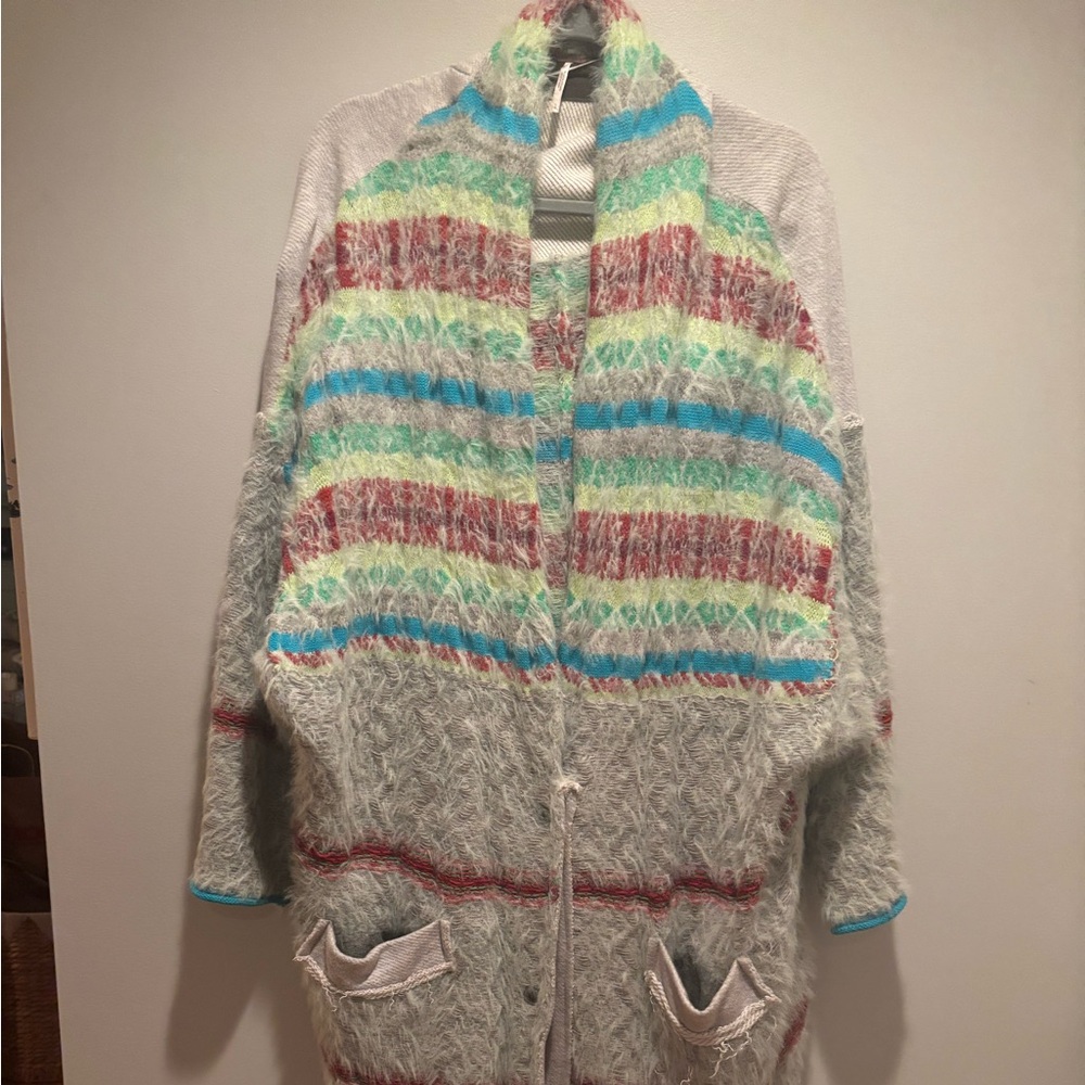 Free People Multicolor Striped Cardigan